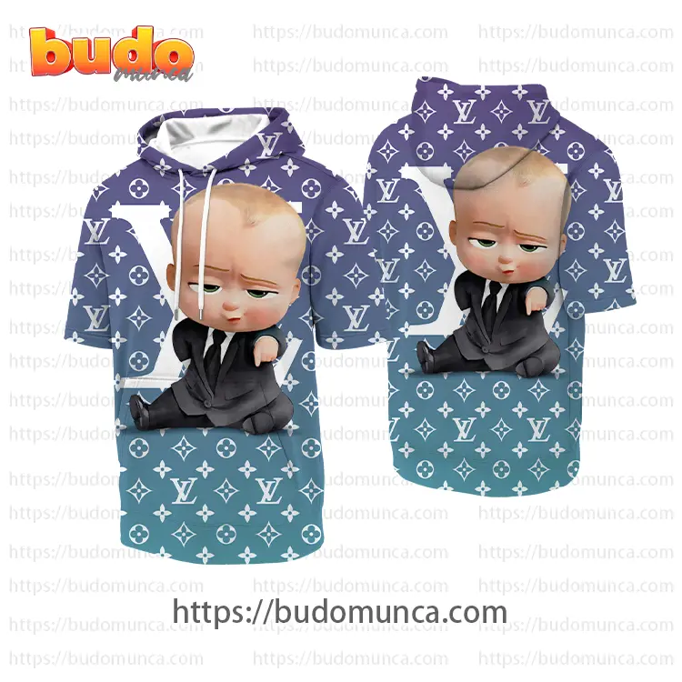Louis vuitton and the boss baby movie cool hooded short sleeve t-shirt gift uninque for kid man women